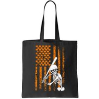 Skeleton Baseball Player Fan Skeleton Halloween Baseball Tote Bag