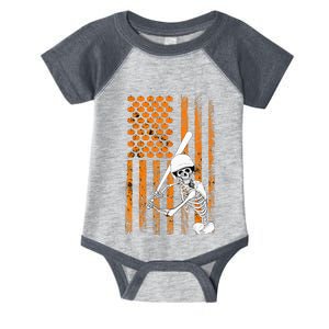 Skeleton Baseball Player Fan Skeleton Halloween Baseball Infant Baby Jersey Bodysuit