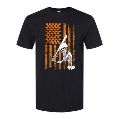 Skeleton Baseball Player Fan Skeleton Halloween Baseball Softstyle® CVC T-Shirt