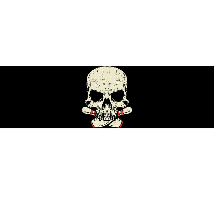 Skull Bowling Pins Skeleton Head Bowler Bumper Sticker