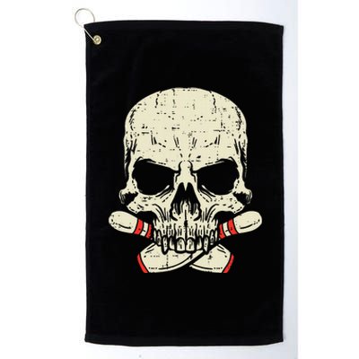 Skull Bowling Pins Skeleton Head Bowler Platinum Collection Golf Towel