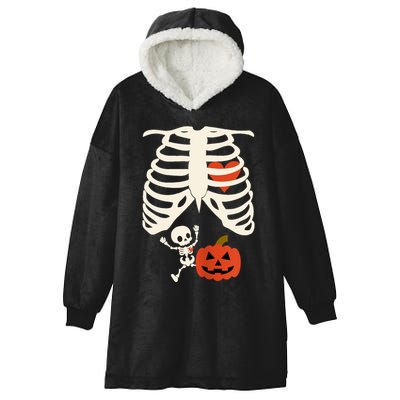 Skeleton Baby Pregnant Xray Rib Cage Halloween Costume Hooded Wearable Blanket
