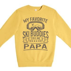 Ski Buddies Papa Skiing Goggles Snowboarding Grandpa Dad Gift Premium Crewneck Sweatshirt