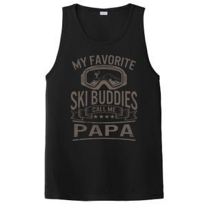 Ski Buddies Papa Skiing Goggles Snowboarding Grandpa Dad Gift PosiCharge Competitor Tank