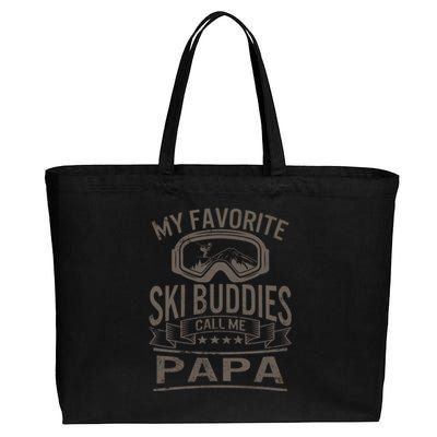 Ski Buddies Papa Skiing Goggles Snowboarding Grandpa Dad Gift Cotton Canvas Jumbo Tote