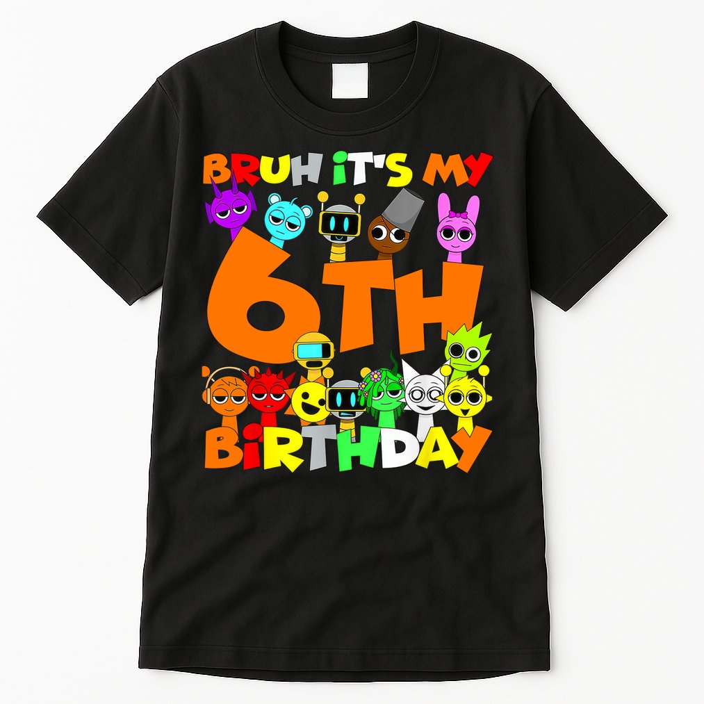 Sprunki Birthday Party 6th Birthday Toys Kids Girls Boys  Tall T-Shirt