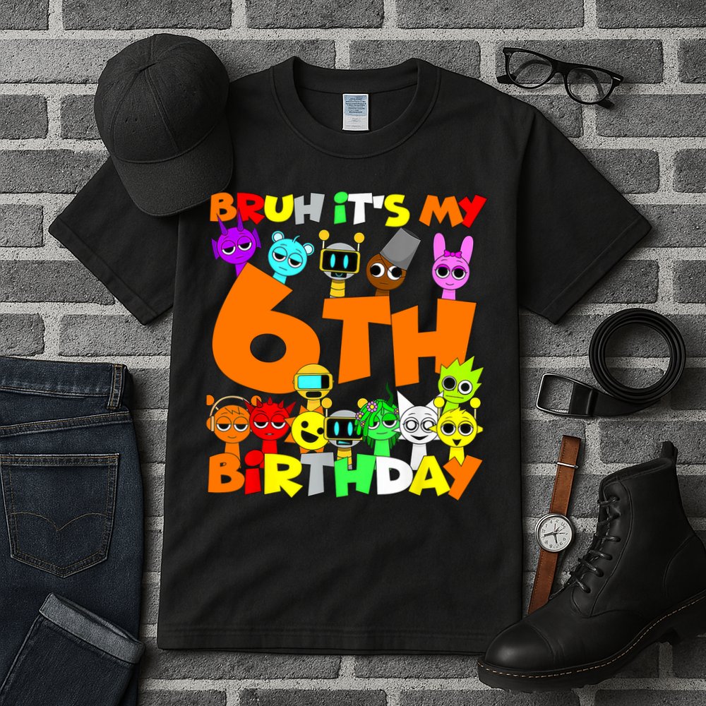Sprunki Birthday Party 6th Birthday Toys Kids Girls Boys  Tall T-Shirt