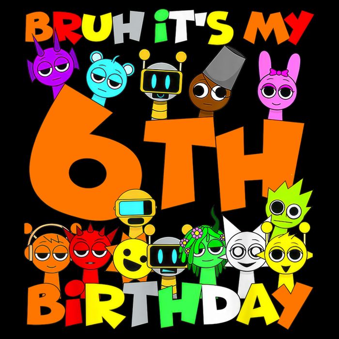 Sprunki Birthday Party 6th Birthday Toys Kids Girls Boys  Tall T-Shirt