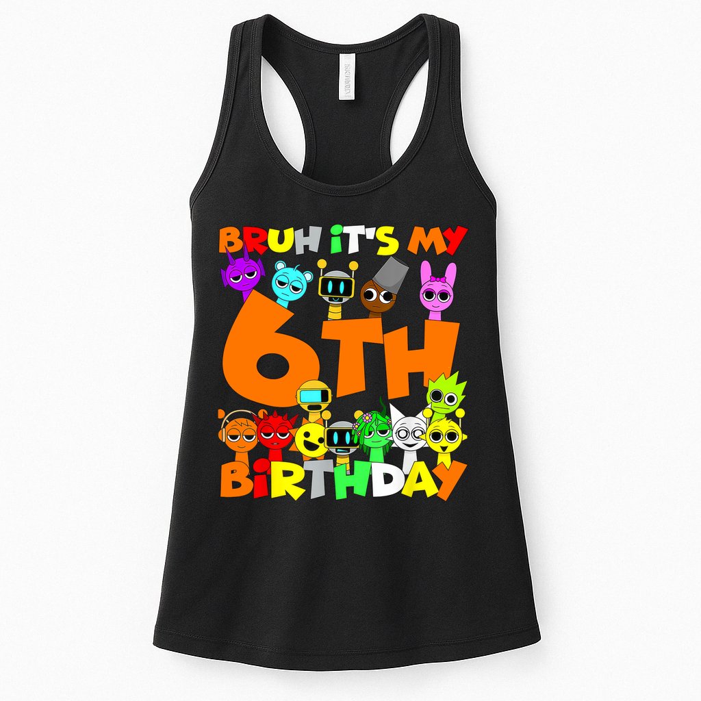 Sprunki Birthday Party 6th Birthday Toys Kids Girls Boys  Womens Tank Top