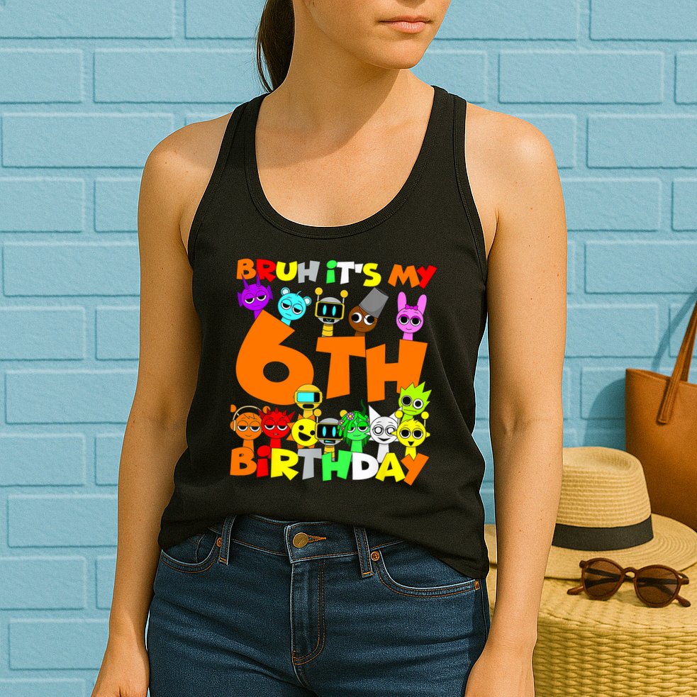 Sprunki Birthday Party 6th Birthday Toys Kids Girls Boys  Womens Tank Top