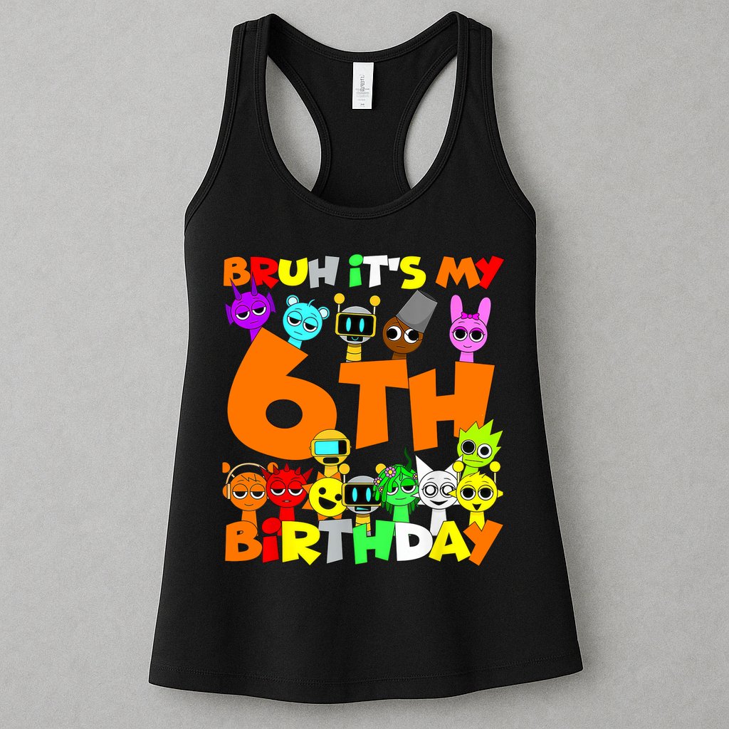 Sprunki Birthday Party 6th Birthday Toys Kids Girls Boys  Womens Tank Top