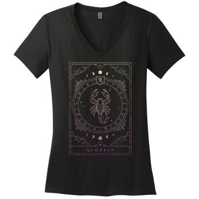 Scorpio Birthday Present Women Girl Zodiac Sign Women's V-Neck T-Shirt