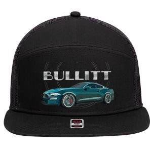 S550 Bullitt Performance Car 5.0liter V8 Muscle Green 7 Panel Mesh Trucker Snapback Hat