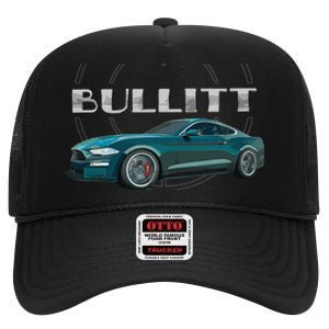 S550 Bullitt Performance Car 5.0liter V8 Muscle Green High Crown Mesh Back Trucker Hat