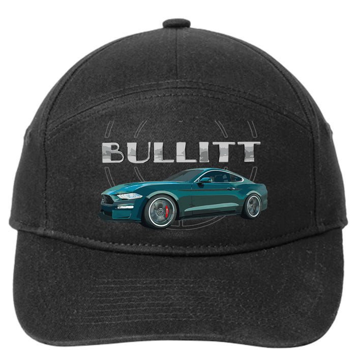 S550 Bullitt Performance Car 5.0liter V8 Muscle Green 7-Panel Snapback Hat