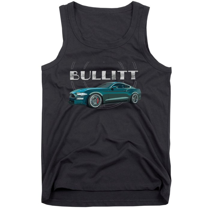 S550 Bullitt Performance Car 5.0liter V8 Muscle Green Tank Top