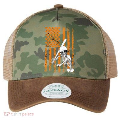 Skeleton Baseball Player Fan Skeleton Halloween Baseball Legacy Tie Dye Trucker Hat