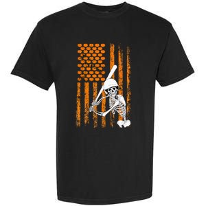 Skeleton Baseball Player Fan Skeleton Halloween Baseball Garment-Dyed Heavyweight T-Shirt