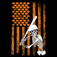 Skeleton Baseball Player Fan Skeleton Halloween Baseball Cooling Performance Crew T-Shirt