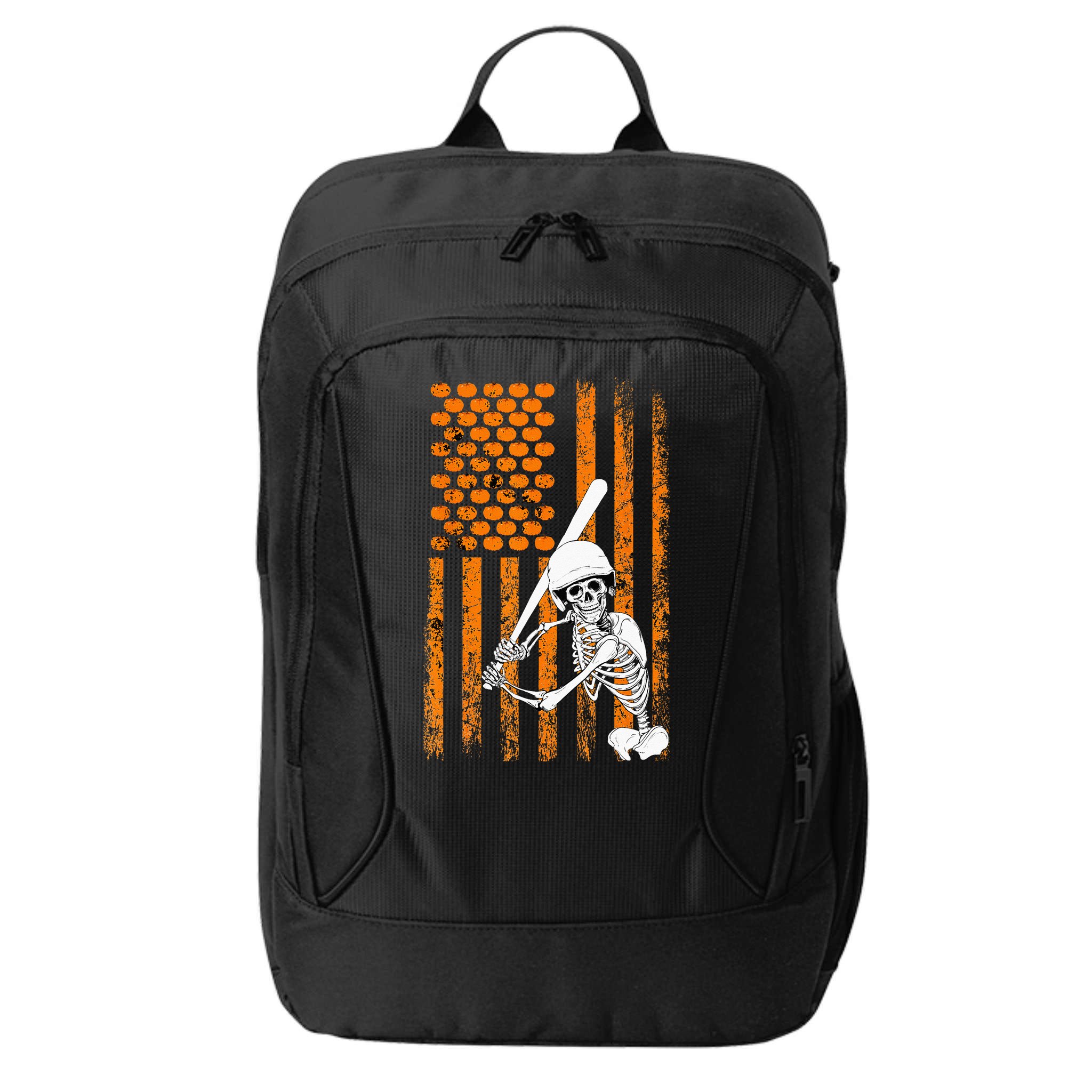 Skeleton Baseball Player Fan Skeleton Halloween Baseball City Backpack