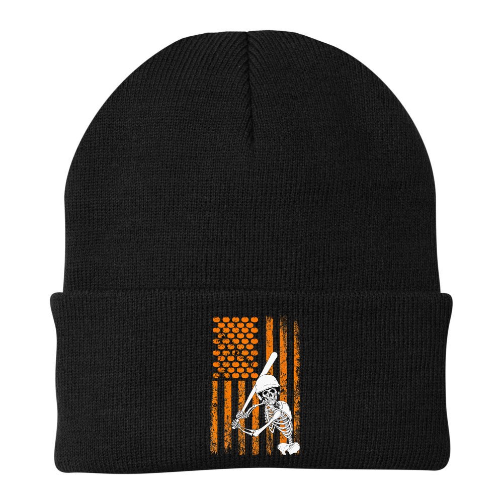 Skeleton Baseball Player Fan Skeleton Halloween Baseball Beanie