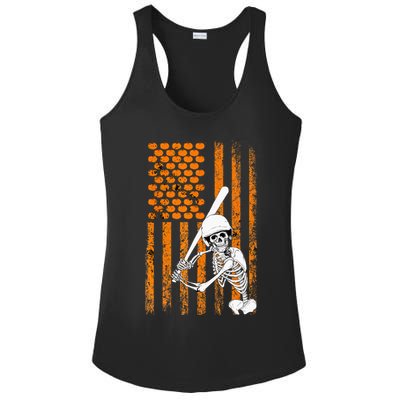 Skeleton Baseball Player Fan Skeleton Halloween Baseball Ladies PosiCharge Competitor Racerback Tank