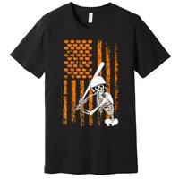 Skeleton Baseball Player Fan Skeleton Halloween Baseball Premium T-Shirt