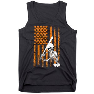 Skeleton Baseball Player Fan Skeleton Halloween Baseball Tank Top