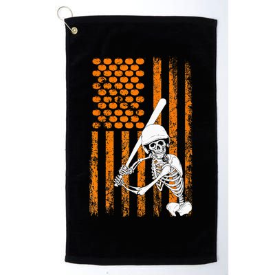 Skeleton Baseball Player Fan Skeleton Halloween Baseball Golf Towel
