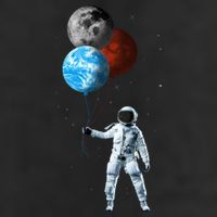 Planet Balloons Astronaut Space 7 Panel Mesh Trucker Snapback Hat