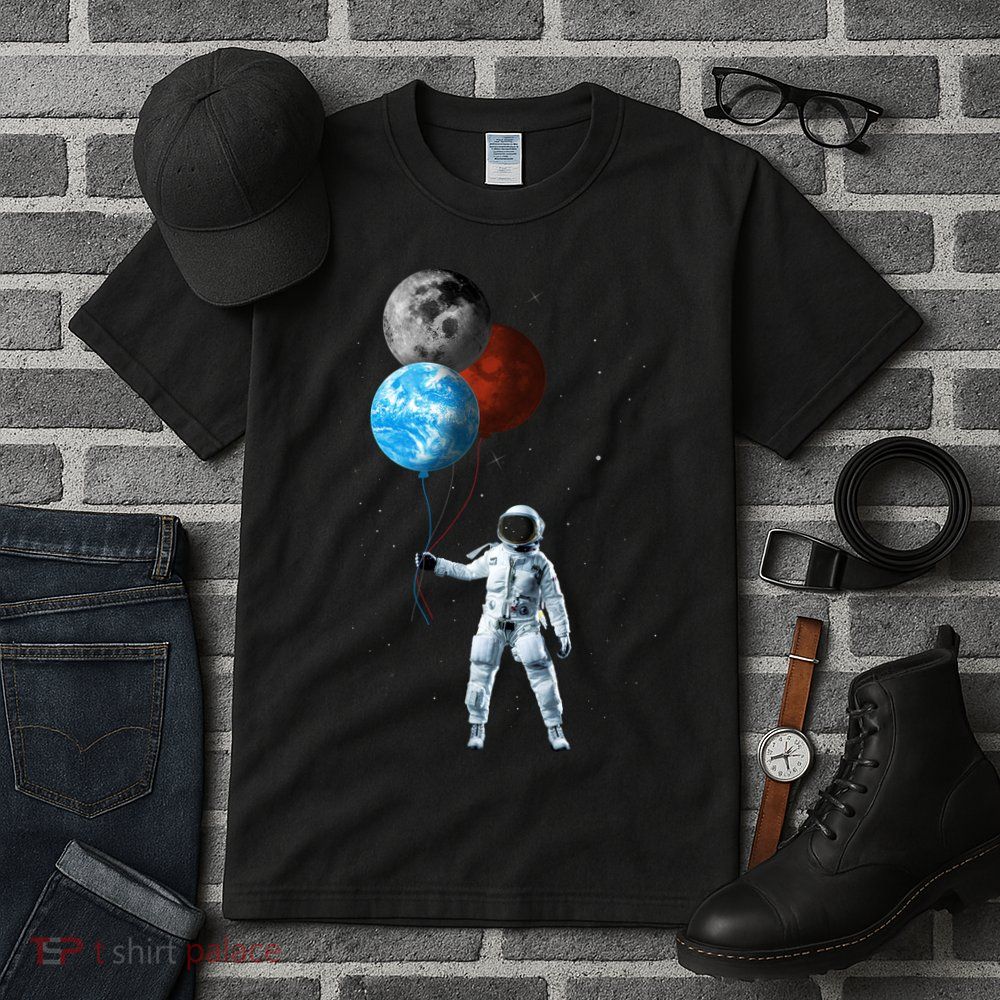 Planet Balloons Astronaut Space Tall T-Shirt