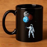 Planet Balloons Astronaut Space 11oz C Handle Ceramic Mug