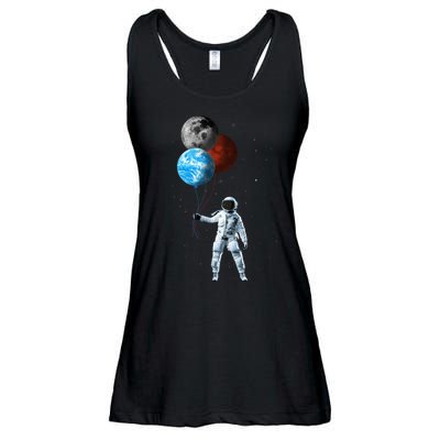 Planet Balloons Astronaut Space Ladies Essential Flowy Tank