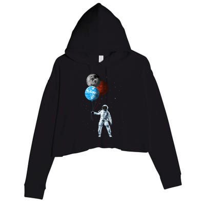 Planet Balloons Astronaut Space Crop Fleece Hoodie