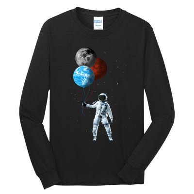 Planet Balloons Astronaut Space Tall Long Sleeve T-Shirt