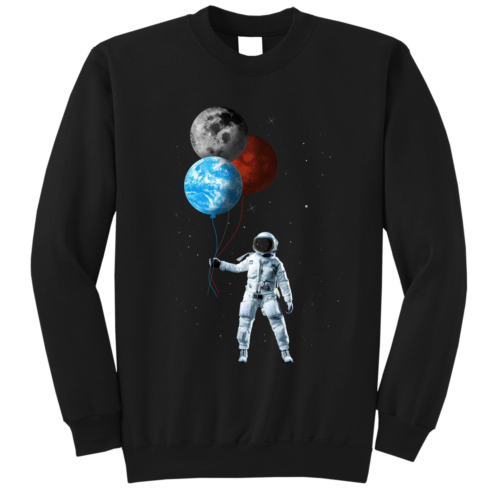 Planet Balloons Astronaut Space Tall Sweatshirt