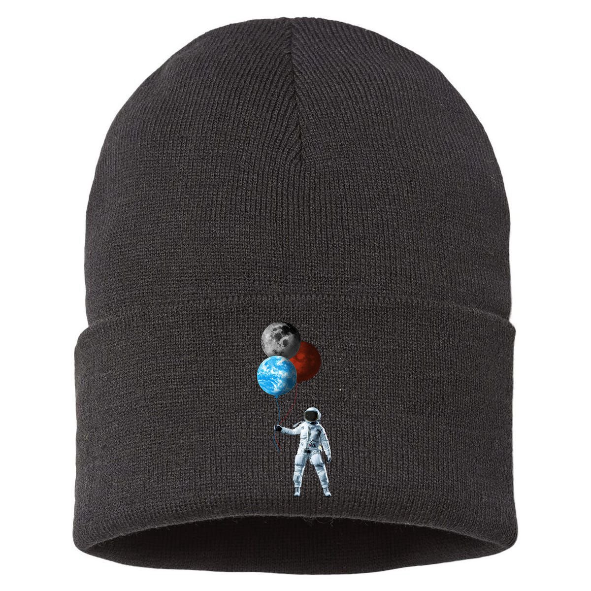 Planet Balloons Astronaut Space Sustainable Knit Beanie