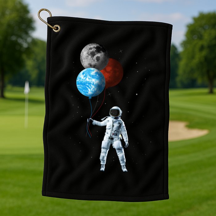 Planet Balloons Astronaut Space Golf Towel