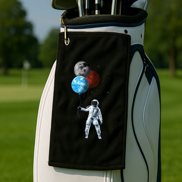 Planet Balloons Astronaut Space Golf Towel