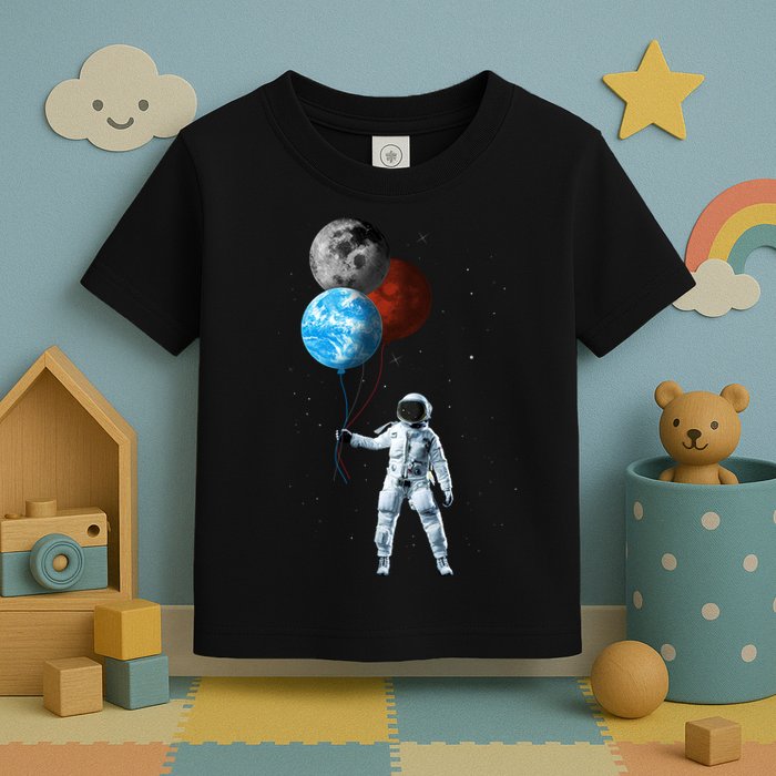 Planet Balloons Astronaut Space Toddler T-Shirt