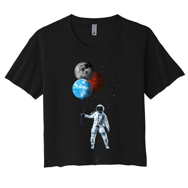 Planet Balloons Astronaut Space Crop Top