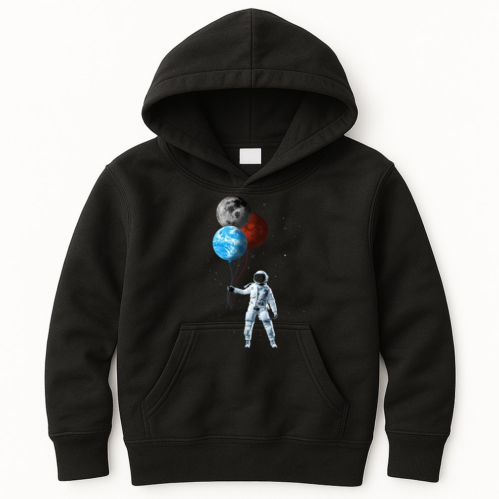 Planet Balloons Astronaut Space Kids Hoodie