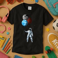 Planet Balloons Astronaut Space Kids T-Shirt