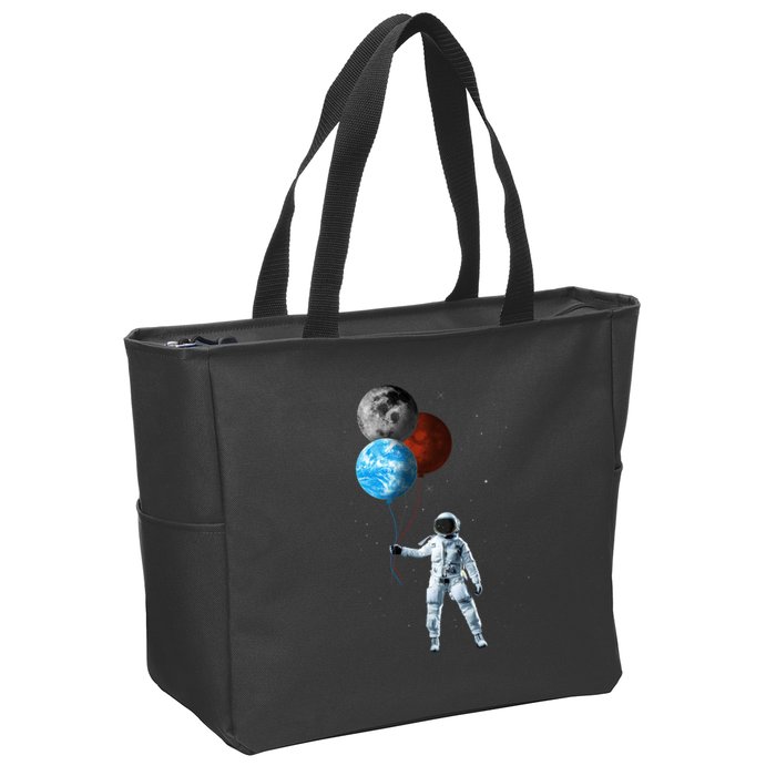 Planet Balloons Astronaut Space Zip Tote Bag