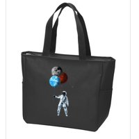 Planet Balloons Astronaut Space Zip Tote Bag