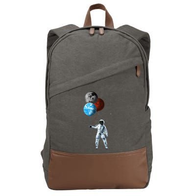 Planet Balloons Astronaut Space Cotton Canvas Backpack