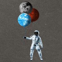 Planet Balloons Astronaut Space Cotton Canvas Backpack