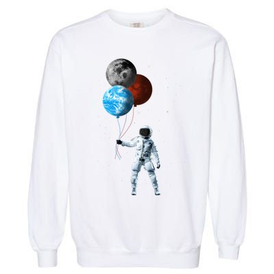 Planet Balloons Astronaut Space Garment-Dyed Sweatshirt
