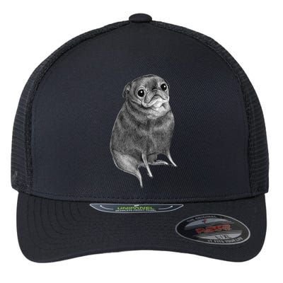 Sweet Black Pug Flexfit Unipanel Trucker Cap