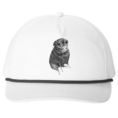 Sweet Black Pug Snapback Five-Panel Rope Hat